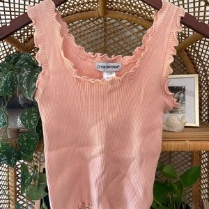 Cotton Emporium Ruffle Trim Tank Top